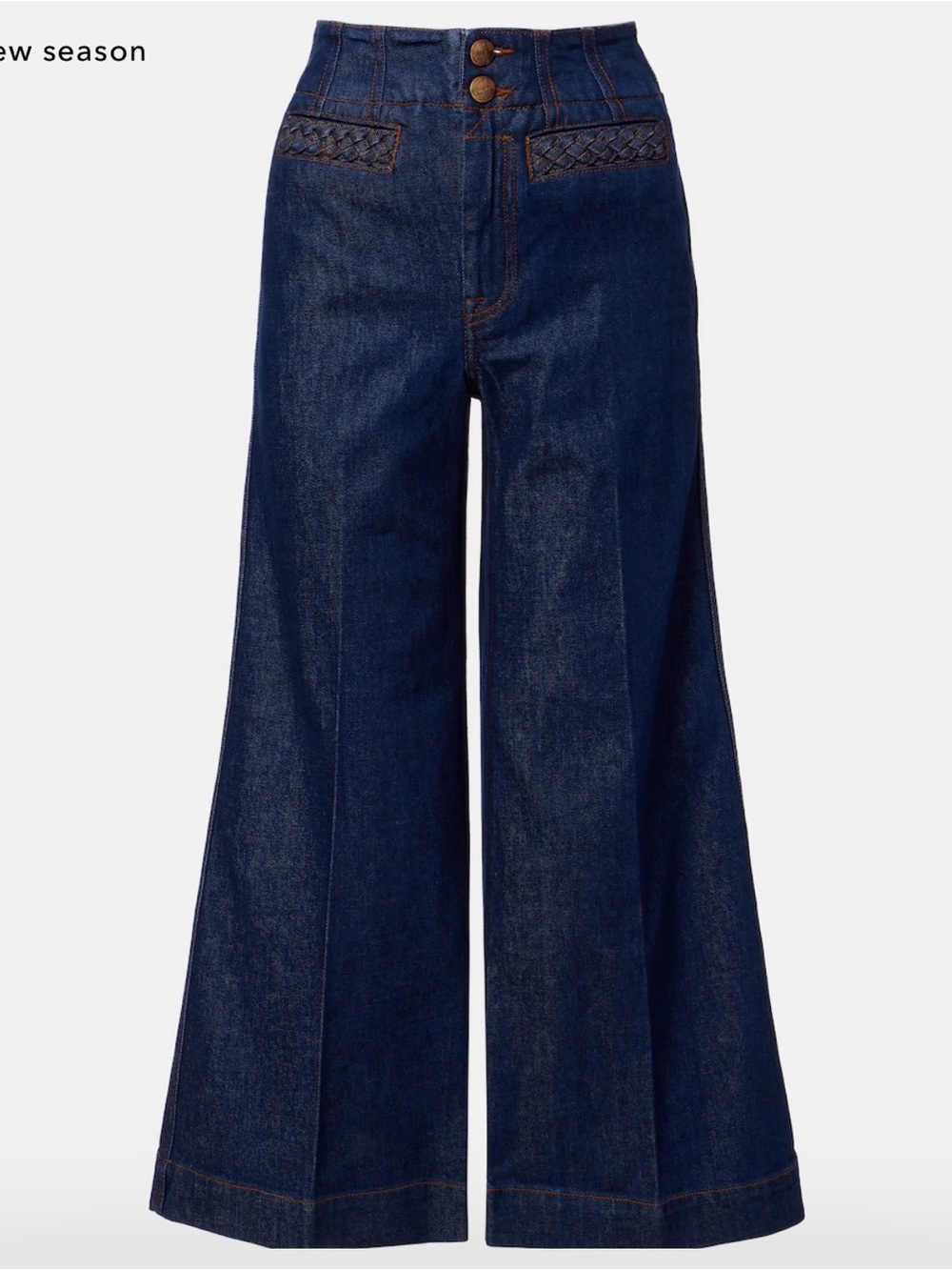 Zimmermann High-Waist Wide-Leg Dark Blue Denim Jeans
